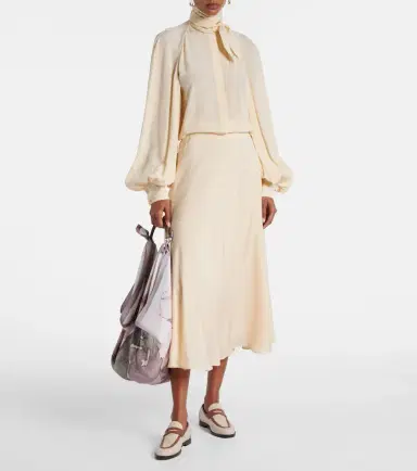 Loro Piana Erika silk midi skirt | Thumbnail 3