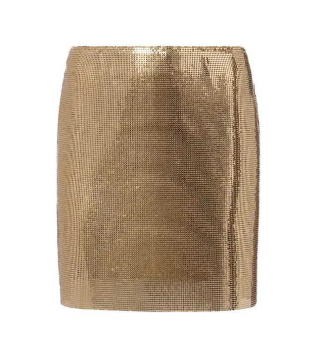 Metallic mesh miniskirt