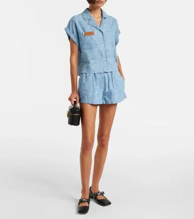 Versace Barocco denim chambray shorts | Thumbnail 4 Versace Barocco denim chambray shorts | Thumbnail 4