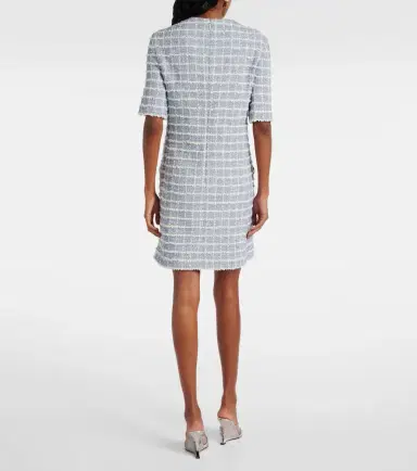 Versace Checked cotton-blend tweed minidress | Thumbnail 5
