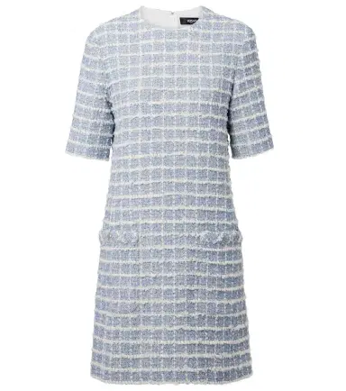 Versace Checked cotton-blend tweed minidress | Thumbnail 1
