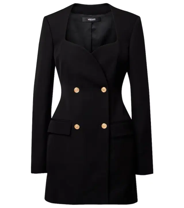 Versace Double-breasted wool minidress