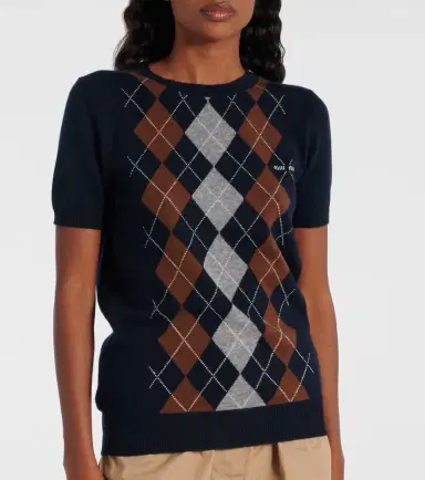 Miu Miu Argyle knitted cashmere top | Thumbnail 4
