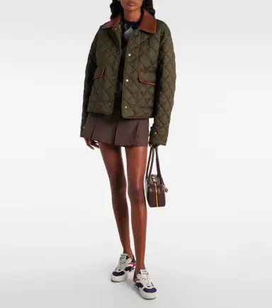 Miu Miu Quilted leather-trimmed jacket | Thumbnail 2 Miu Miu Quilted leather-trimmed jacket | Thumbnail 2