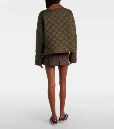 Miu Miu Quilted leather-trimmed jacket | Thumbnail 3 Miu Miu Quilted leather-trimmed jacket | Thumbnail 3