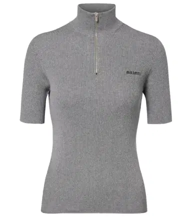 Miu Miu Cotton half-zip sweater | Thumbnail 1 Miu Miu Cotton half-zip sweater | Thumbnail 1
