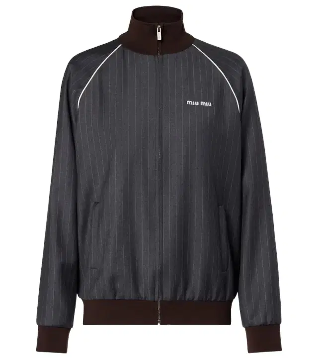 Miu Miu Pinstripe virgin wool blouson