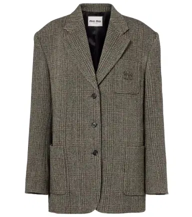 Miu Miu Chevron virgin wool suit jacket | Thumbnail 1 Miu Miu Chevron virgin wool suit jacket | Thumbnail 1