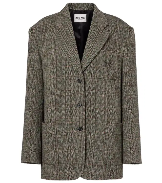 Chevron virgin wool suit jacket