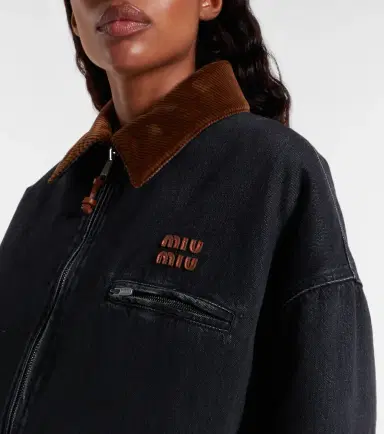 Miu Miu Logo denim jacket | Thumbnail 3