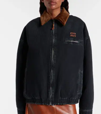 Miu Miu Logo denim jacket | Thumbnail 5
