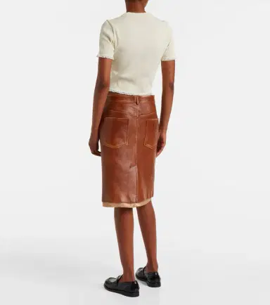 Miu Miu Cropped lace-trimmed cotton T-shirt | Thumbnail 5