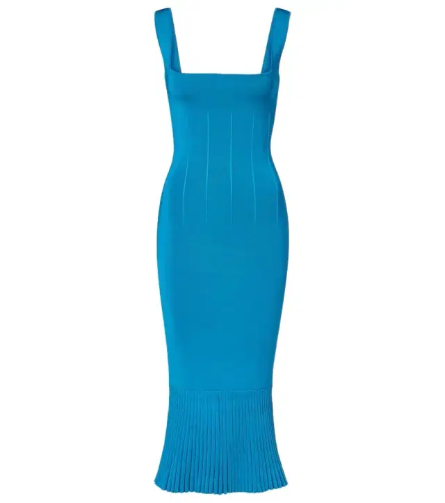 Galvan Atalanta ribbed-knit cocktail dress