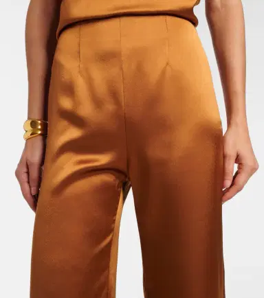 Galvan Sister Moon satin wide-leg pants | Thumbnail 3