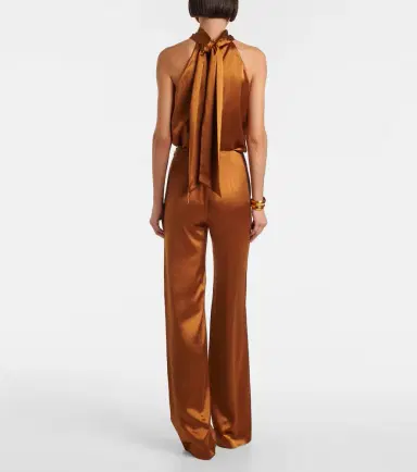 Galvan Sister Moon satin wide-leg pants | Thumbnail 5