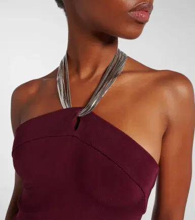 Galvan Halterneck midi dress | Thumbnail 5