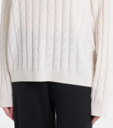 Lisa Yang Magnolie cable-knit cashmere polo sweater | Thumbnail 2