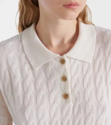 Lisa Yang Magnolie cable-knit cashmere polo sweater | Thumbnail 4
