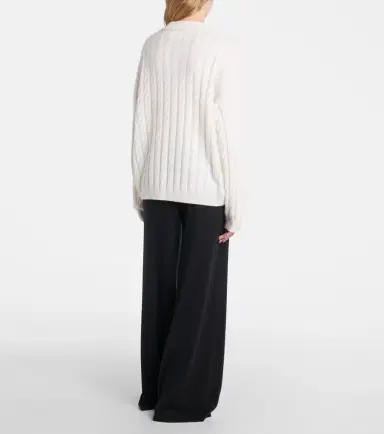 Lisa Yang Magnolie cable-knit cashmere polo sweater | Thumbnail 5