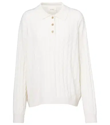 Lisa Yang Magnolie cable-knit cashmere polo sweater | Thumbnail 1