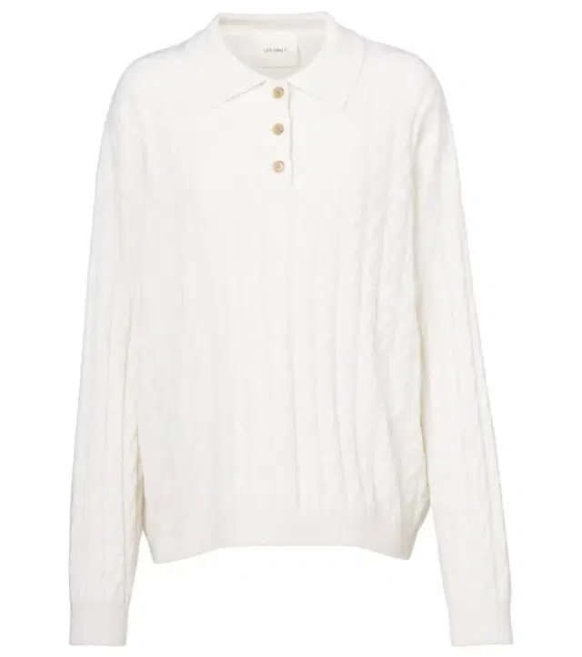 Lisa Yang Magnolie cable-knit cashmere polo sweater