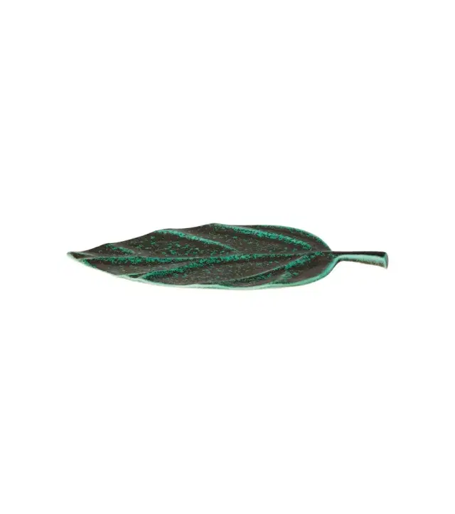 L'Objet Cenote Leaf Medium porcelain platter