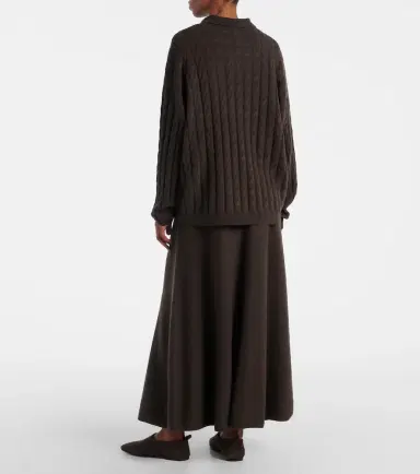 Lisa Yang Cable-knit cashmere polo sweater | Thumbnail 3