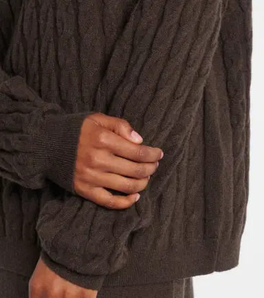 Lisa Yang Cable-knit cashmere polo sweater | Thumbnail 4