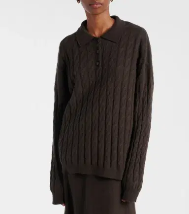 Lisa Yang Cable-knit cashmere polo sweater | Thumbnail 5