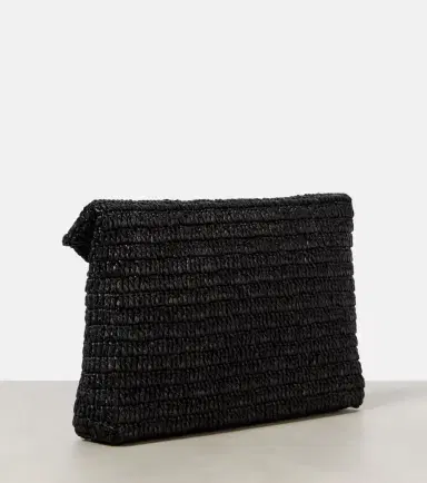 Saint Laurent Cassandre Large raffia pouch | Thumbnail 3 Saint Laurent Cassandre Large raffia pouch | Thumbnail 3