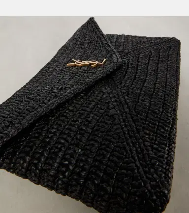 Saint Laurent Cassandre Large raffia pouch | Thumbnail 4 Saint Laurent Cassandre Large raffia pouch | Thumbnail 4