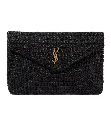 Saint Laurent Cassandre Large raffia pouch | Thumbnail 1 Saint Laurent Cassandre Large raffia pouch | Thumbnail 1