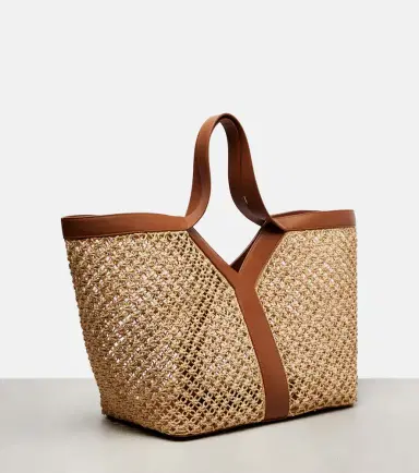 Saint Laurent Y leather-trimmed raffia tote bag | Thumbnail 3 Saint Laurent Y leather-trimmed raffia tote bag | Thumbnail 3