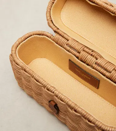 Saint Laurent Gaby leather-trimmed wicker vanity bag | Thumbnail 2 Saint Laurent Gaby leather-trimmed wicker vanity bag | Thumbnail 2