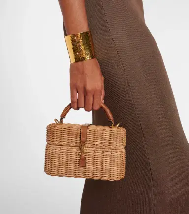 Saint Laurent Gaby leather-trimmed wicker vanity bag | Thumbnail 5 Saint Laurent Gaby leather-trimmed wicker vanity bag | Thumbnail 5