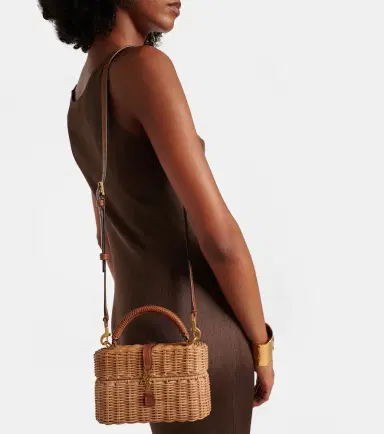 Saint Laurent Gaby leather-trimmed wicker vanity bag | Thumbnail 6 Saint Laurent Gaby leather-trimmed wicker vanity bag | Thumbnail 6