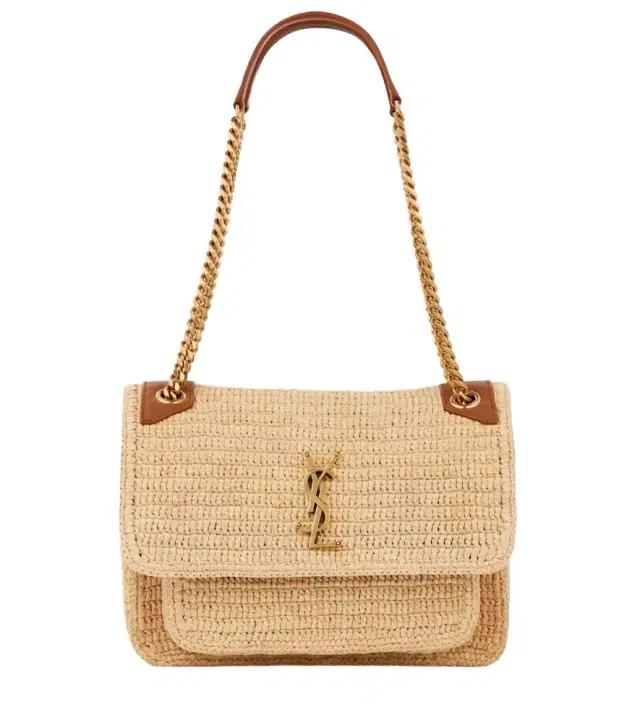 Saint Laurent Niki Medium raffia shoulder bag