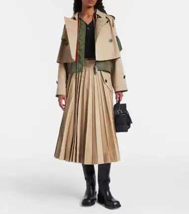 Sacai Cotton-blend gabardine midi skirt | Thumbnail 3 Sacai Cotton-blend gabardine midi skirt | Thumbnail 3