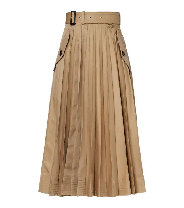 Cotton-blend gabardine midi skirt