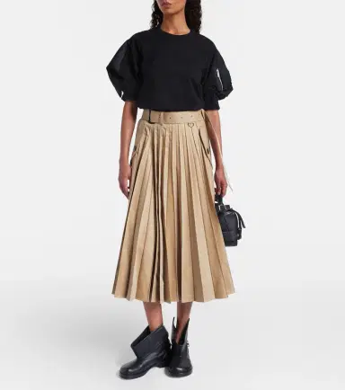Sacai Cotton twill and jersey T-shirt | Thumbnail 4 Sacai Cotton twill and jersey T-shirt | Thumbnail 4