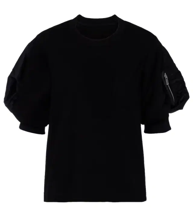 Cotton twill and jersey T-shirt