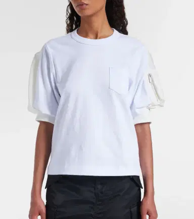 Sacai Cotton jersey and twill T-shirt | Thumbnail 2