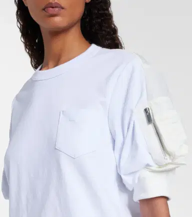 Sacai Cotton jersey and twill T-shirt | Thumbnail 5