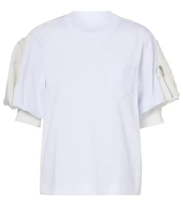Cotton jersey and twill T-shirt