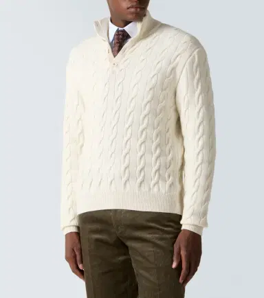 Ralph Lauren Purple Label Cable-knit cashmere sweater | Thumbnail 4