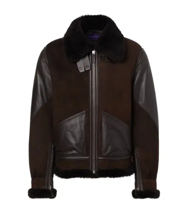 Ralph Lauren Purple Label Shearling-lined leather and suede jacket