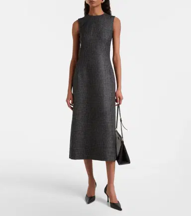 Emilia Wickstead Hartley houndstooth wool-blend midi dress | Thumbnail 6