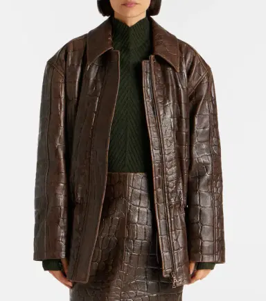 Emilia Wickstead Norcutt croc-effect leather jacket | Thumbnail 6