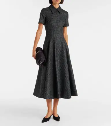 Emilia Wickstead Jody houndstooth wool-blend midi dress | Thumbnail 3