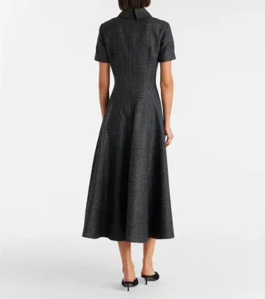 Emilia Wickstead Jody houndstooth wool-blend midi dress | Thumbnail 4
